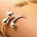 Meolin 925 Silver Cute Cat Animal Ring For Women