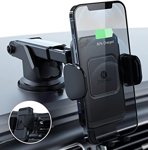 ZeeHoo Wireless Car Charger,10W Qi Fast Charging Auto-Clamping Car Mount,Windshield Dash Air Vent Phone Holder Compatible iPhone 11/11 Pro/11 Pro Max/Xs MAX/XS/XR/X/8/8+,Samsung S10/S10+/S9/S9+/S8/S8+