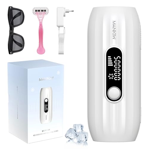MANKIW IPL Epilation Device with Cooling Function, 5 Energy Levels & 500,000 Luminous Pulses, Automatic and Manual Mode, Alternative to Laser Hair Removal, Legs, Armpits and Bikini