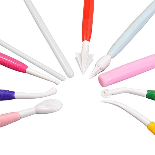 G.S YOZOH Clay Tools Plastic Ceramic Pottery Tool Kit for Shaping and Sculpting (Random Colors) 10 Pieces