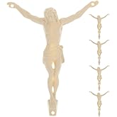 Luxshiny DIY Jesus Statue Decoration 3.93 Inch Christian Crucifix Wall Cross Figurines Set of 5 for Home and Office Religious Craft Ornament