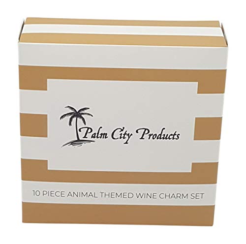 10 Piece Animal Themed Wine Charm Set