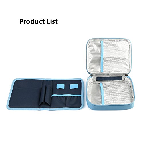 Goldwheat Portable Insulin Bag Medical Cooler Packs Diabetic Care Organizers & Travel Kits (Blue)