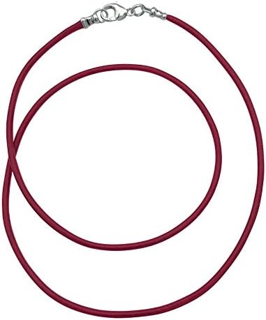 Sterling Silver 1.8mm Fine Burgundy Red Leather Cord Necklace