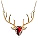 Hen night Elk Necklaces Austrian Crystal Act The Role Ofing is Tasted a Woman's Valentines Gift Antlers Clavicle Chain Necklace Milu Deer