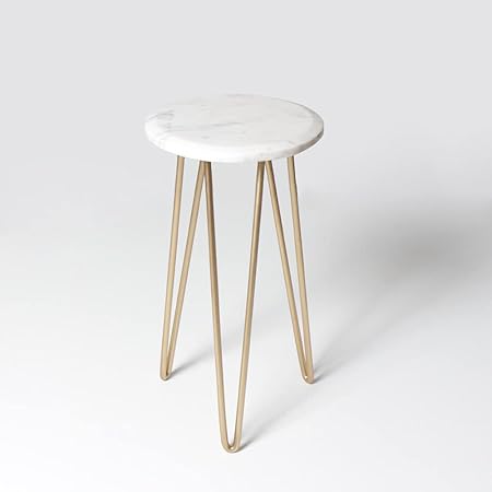 Jaipur Market White Viridis Tripod Stand Garden Decor Planter Table with Metal Hairpin Legs for Multi Purpose