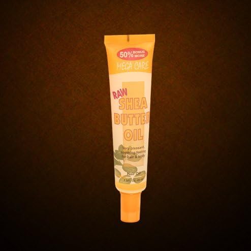 Sunflower Cosmetics Mega Care Tube Hair Oil (Raw Shea Butter Oil) - 1.5oz - 6pck with Nail File