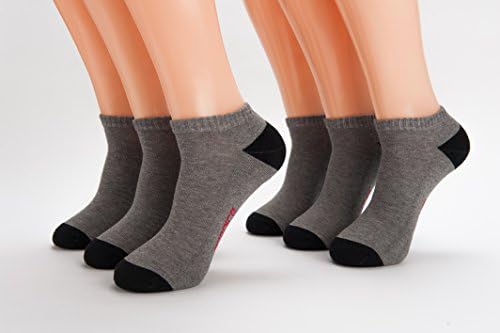 PERNICE Men’s No Show Ankle Socks 6 Pack, Athletic Low Cut Socks for or Outdoor, Running, Tennis, Basketball, Size10-13/Shoe Size 6-12 (No Show, Grey)