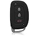 kwmobile Key Cover Compatible with Hyundai Kia 3 Button Car Key Keyless Go - Soft Silicone Car Key Fob Holder Protector Case - Black