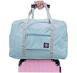 GZMM Foldable Travel Duffel Bag Luggage Sports Gym Water Resistant Oxford (Light blue)