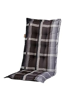 8 cm Luxus Hochlehner Auflage B 255 grau schwarz kariert