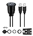 USB Flush Mount Cable - Alait 1 Meter 3 Feet Dual USB Extension Mount, Panel Mount Cable, for Car, Boat, Motorcycle