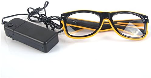 EL Wire Led Light Up Glass Shutter Shaped for Costume Party, Halloween, Concert (Yellow)