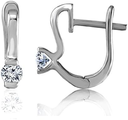 0.20 Ct. Natural Real Round Cut Diamond Hoop & Huggies Earrings 18K Gold for Women (IJ-I2I3)