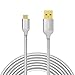 Anker 10ft / 3m Nylon Braided Tangle-Free Micro USB Cable with Gold-Plated Connectors for Android, Samsung, LG, HTC, Nexus, Sony and More (silver)