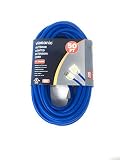 Viasonic Premium Outdoor Extension Cord UL listed - Super Heavy Duty & Durable - 12 Gauge - .15AMP-125V-1875W - Industrial Blue Cord, Premium Lighted Plug, by Unity (50 Ft)