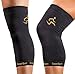 CopperSport Copper Compression Knee Sleeve Support - Suitable for Athletics, Tennis, Golf, Basketball, Sports, Weightlifting, Joint Pain Relief, Injury Recovery (Single Sleeve), Black, Large