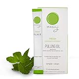 Masigi FRESH Oil Pulling Mouthwash made with Organic Coconut Oil + Essential Oils. 14 Single-Serve, Travel-Friendly Packets. A Refreshing Oral Rinse - Helps Bad Breath, Healthy Gums + Whitens Teeth.