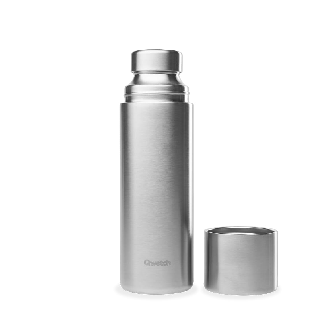 Qwetch - Stainless Steel Thermo Insulated 750ml - Thermos with Recycled Stainless Steel Tumbler - 24h Cold and 12h Hot - Waterproof, BPA Free & Ideal for Coffee and Tea