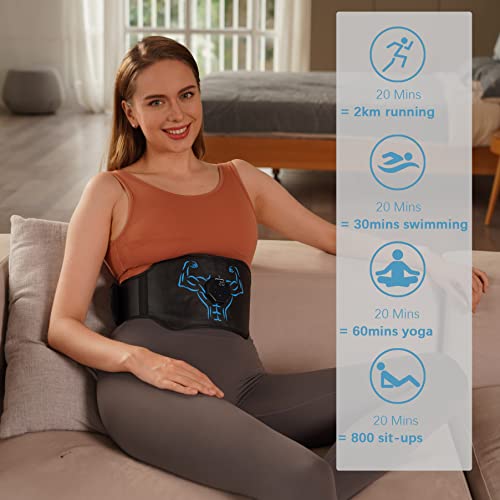 AILSWORTH Electronic Muscle Stimulator - Ab Machine, ABS Stimulator Abdominal Toning Belt for Men and Women, Muscle Toner Ab Training Device Sports Fitness AB Workout Equipment for Home Office
