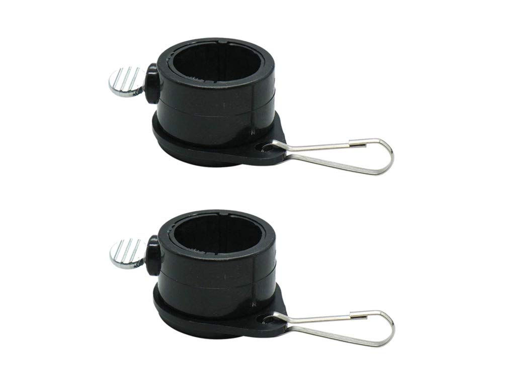 Photo 1 of Hayodo Tangle Free Flag Pole Mounting Ring Clip - Rotating Flapole Mounting Rings with Metal Clips 360 Degree Free Rotating Adjustable Fasteners 1 Pair (Black 1.26 Inch)