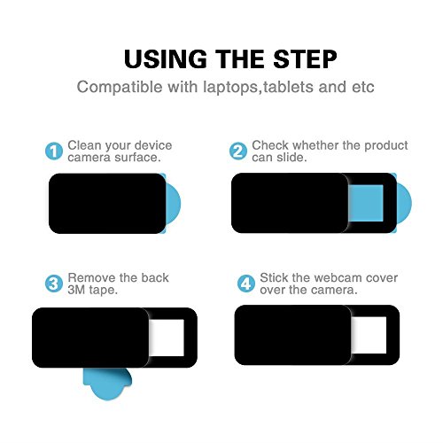 Webcam Cover, 0.027 inch Ultra-Thin Laptop Webcam Cover Slider Camera cover for Macbook Pro, Laptop, Mac, PC, Surfcase Pro, iPhone, Protecting Your Digital Life, 3 Pack - Thumbnail 3