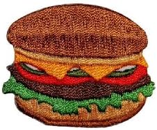 Grilled Cheeseburger Hamburger Burger Fastfood Food Meal Iron On Applique Patch