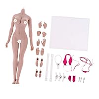 Flameer 1:6th Super-Flexible Female Stainless Steel Body with Hands Feet for Phicen Figure Doll Toy Wheat Skin