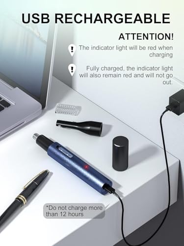 2025 Rechargeable Nose & Ear Hair Trimmer, 3 in 1 Multipurpose Rechargeable USB Trimmer for Men & Women,Facial & Eyebrow Hair Removal Tool, Powerful Motor, Painless, Easy to Clean, IPX7 Waterproof