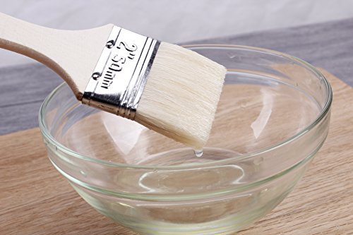 Lautechco 5Pcs Multipurpose Wool Paint Brush Wooden Handle Flour Sifter Oil Paint Utensil Art /Baking/Kitchen/Wooden Appliance Tools (2 inch)