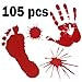 Pawliss Halloween Window Clings Decals Decor, Bloody Handprint Footprint Horror Bathroom Zombie Party Decorations Supplies, 12-Inch by 17-Inch Sheet, 105 Pcs