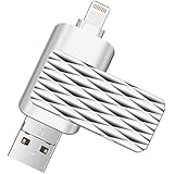 Lightning Flash Drive For iPhone ,Suntrsi Pen Drive Lightning Memory Stick External Memory Storage OTG Flash Drive Compatible to iPhone,iPad,iPod,Mac,Android and PC(64G Silver)