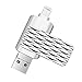 Lightning Flash Drive for iPhone,Suntrsi Pen Drive Lightning Memory Stick External Memory Storage OTG Flash Drive Compatible to iPhone,iPad,iPod,Mac,Android and PC(64G Silver)