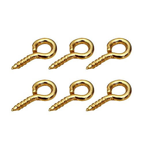 image for SODIAL(R) 100Pcs Tiny Screw Eye Pins Eyelets Threaded Peg Tail 8x3.5mm