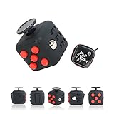Fun Cube Relieves Stress And Anxiety Fidget Toy for Children and Adults (Black/Red)