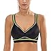 SYROKAN Women's Med Impact Wirefree Padded Contour Cross Back Workout Sports Bra Black - A220 38DD