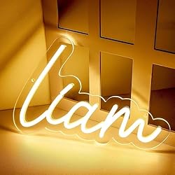 ATTNEON Liam Name Neon Sign,LED Liam Name Neon