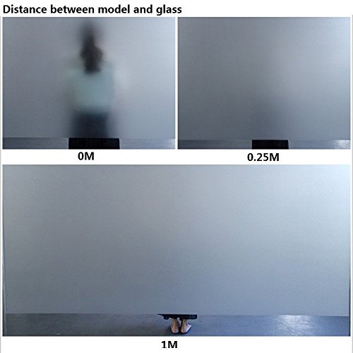 Bloss Frosted Etched Glass Window Film No-glue Glass Film Decorative Vinly Self Static Cling Film Sticker for Office Home Bedroom Bathroom Kitchen 17.7" X 78.7"