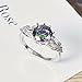 Psiroy 925 Sterling Silver Created Rainbow Topaz Filled Split Shank Band Cocktail Ring