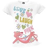 Pink Panther - Womens Love Juniors T-shirt Large White