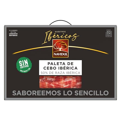 Navidul - Maletín de Paleta de Cebo Iberica (50% raza iberica) freshpack envasado al vacío - 10x70g, Total 700g