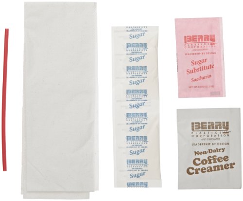 WNA 612239 6-Piece Coffee Condiment Kit, 17" Width x 12" Length 1-Ply Napkin (Case of 250) - Thumbnail 3