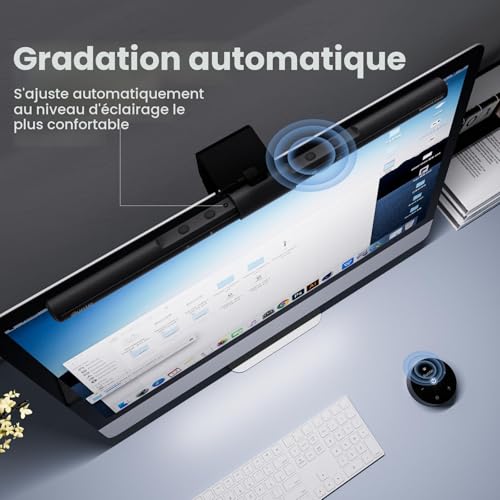 Quntis PC Screen Lamp with Remote Control, Adjustable Screen Light Automatic Dimming, LED USB Computer Lamp 40 cm Monitor Light Bar Lighting for Office Gaming