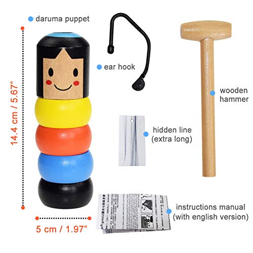 Haiterice Immortal Daruma - the Unbreakable Wooden Man Magic Toy, Stubborn Wood Man Magic Trick Props Children Kids Magia Easy Doing Toy - Thumbnail 2