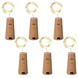 Ledgle Wine Bottle Cork Light Warm White String Light LED, 15 LED 29.5inch Copper Wire Starry Light for DIY, Party, Decor, Christmas, Halloween, Wedding, Pack of 6