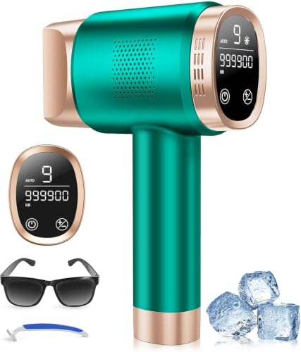 21J IPL Geräte Haarentfernung mit 8℃ Eiskühlsystem, Laser Haarentfernung 9 Stufen & 600 NM Rotlicht, LCD-Touchscreen IPL Haarentfernungsgerät für Frau