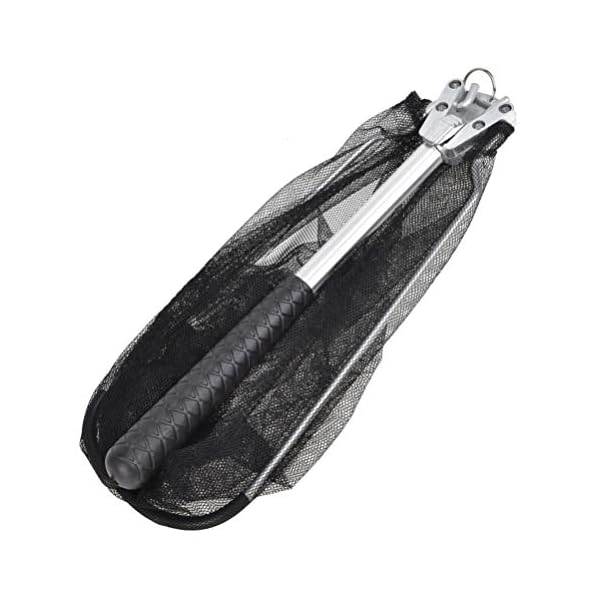 BESPORTBLE Angelkescher Fishing Kescher Klappbar Aluminiumlegierung Bodenkescher Poolkescher Garnelenkescher Dreieck Brail Kescher 50cm – Bild 6