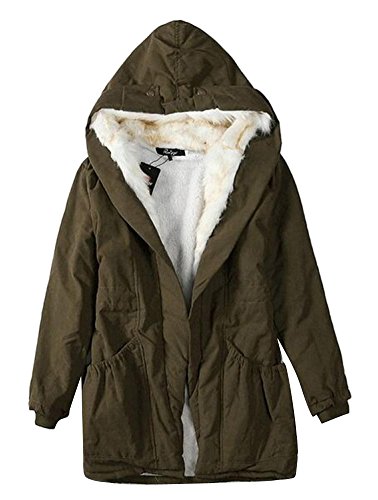 Lingswallow Women's Winter Warm Cotton Hood Long Parka Coat Jacket Outwear Black Lingswallow Women's Winter Warm Cotton Hood Long Parka Coat Jacket Outwear Black