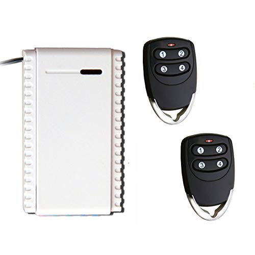 Koomando Set Receiver + 2 Remote Controls Rolling Code 433.92 MHz Receiver 1 Channel NO-C-NC Universal 12-24 V + Radio Remote Control 3 Channels