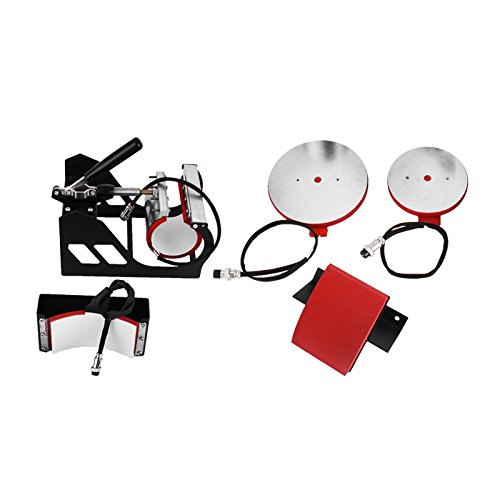 VEVOR Heat Press Machine 15x15Inch Combo Press Transfer Machine with Multifunctional Digital Cap Press Cup Press Plate Press 5IN1 T-Shirt Heat Press Machine (5IN1 Yellow)